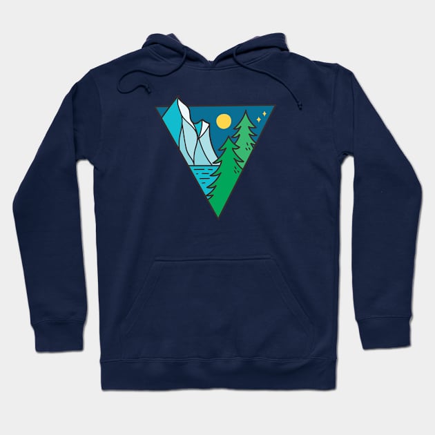 Glacier Lake Moonlight Doodle Hoodie by SLAG_Creative